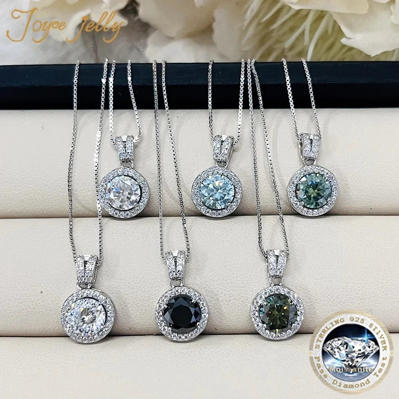 2Ct Moissanite Necklace Earrings Set Sterling Silver 925 Wedding Jewelry