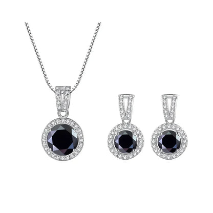 2Ct Moissanite Necklace Earrings Set Sterling Silver 925 Wedding Jewelry