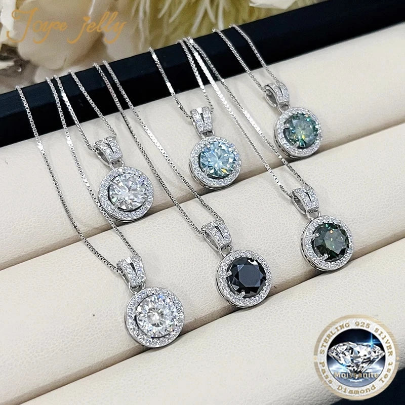 2Ct Moissanite Necklace Earrings Set Sterling Silver 925 Wedding Jewelry